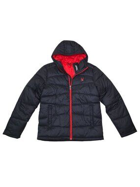 Spyder Mens District Jacket Puffer Coat Small Hooded With Zip Pockets
